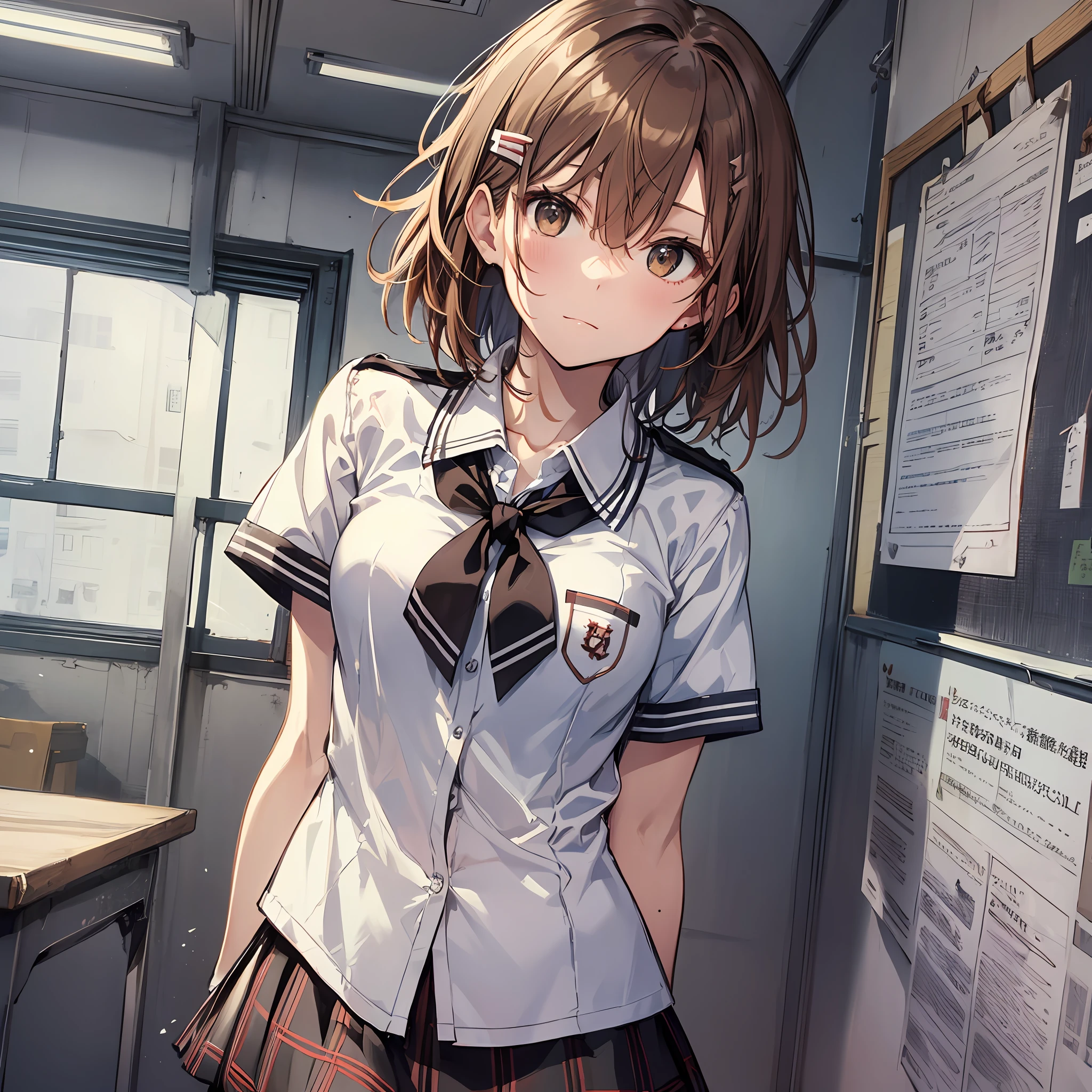 The Masterpiece Best Qualiy Misaka Mikoto Brown Eyess Short Hair