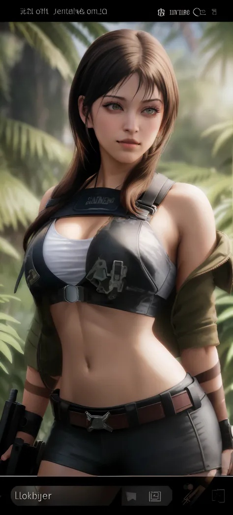 A Close Up Of A Woman In A Bikini Top And A Gun Quiet From Metal Gear