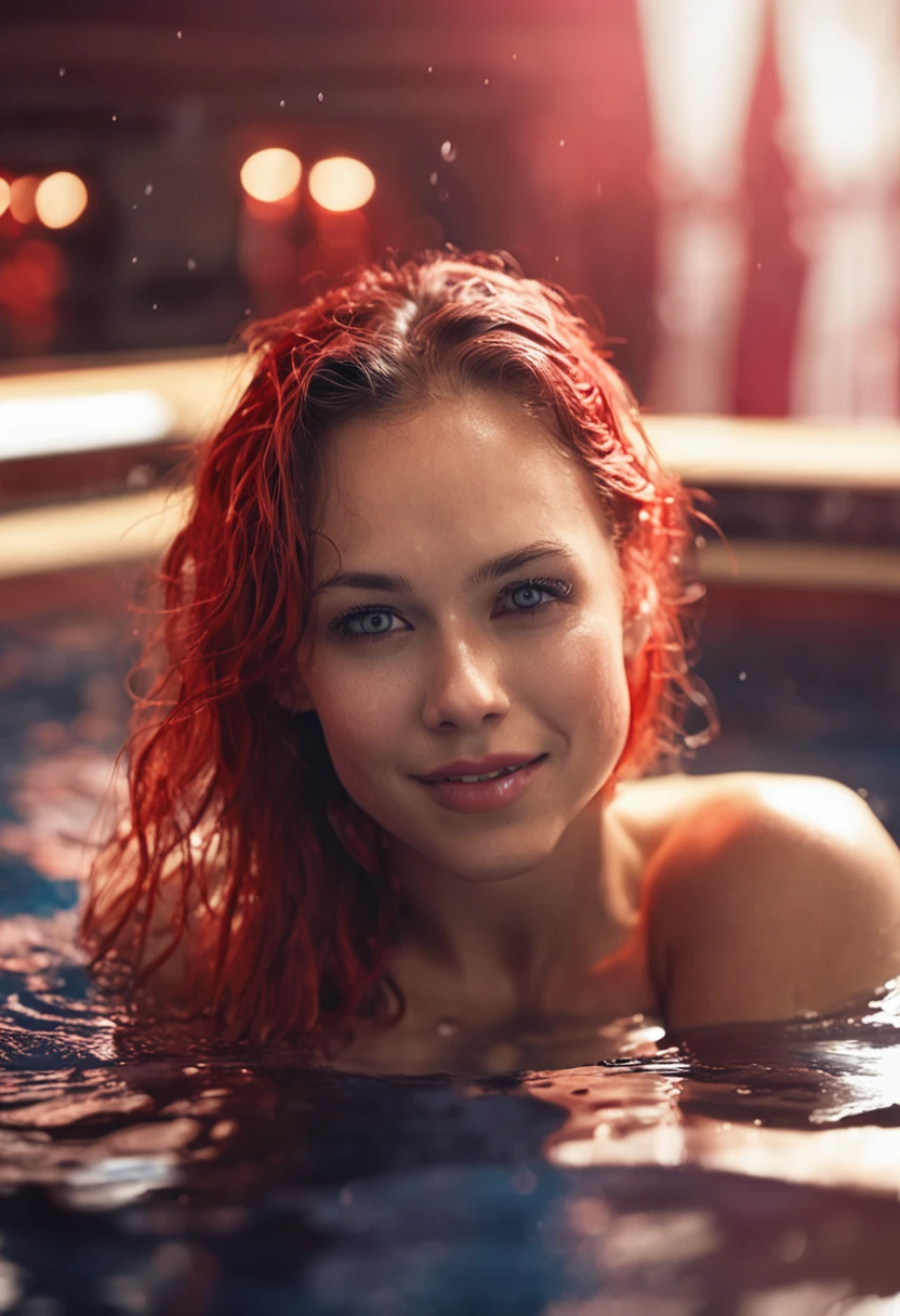 A Close Up Of A Woman With Red Hair In A Pool Seaart Ai