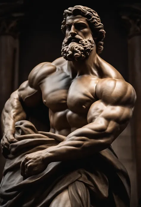 Stoic Statue Of Zeno De Citio Hercules Style With Cinematic K Muscles