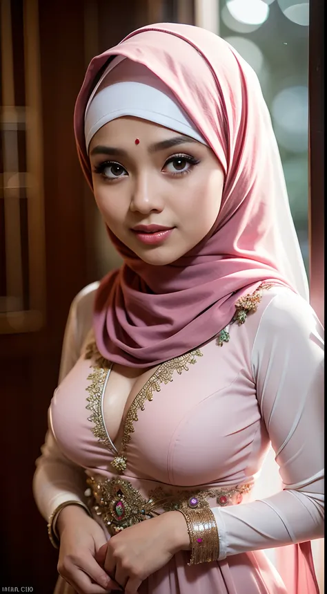 Night Scene Close Up Photo Of A Sexy Naked Malay Girl With Hijab