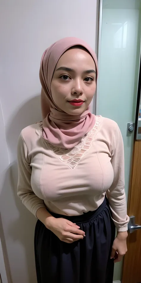 1 Matured 40 Years Old Malay Girl In Hijab Naked Kneeling And Smiling