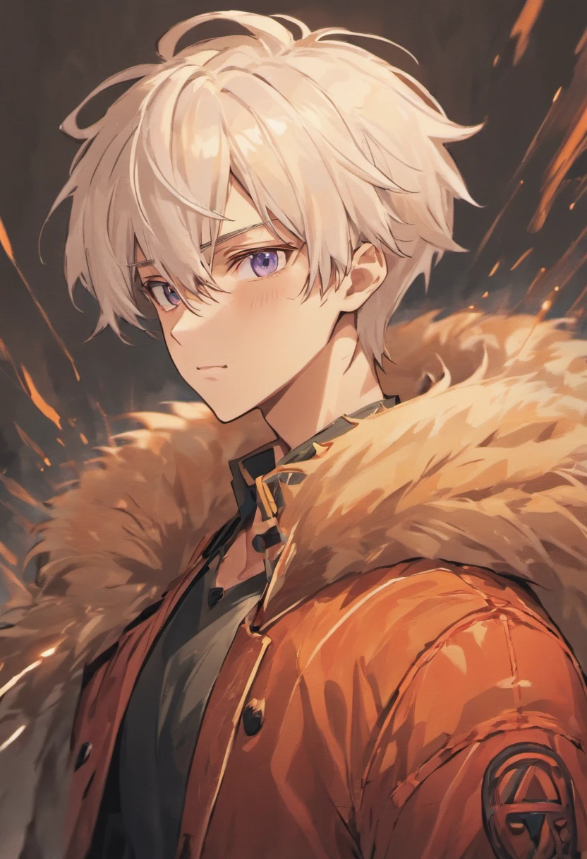 Anime Man White Hair Muscular Scar On Left Cheek Fur Coat SeaArt AI