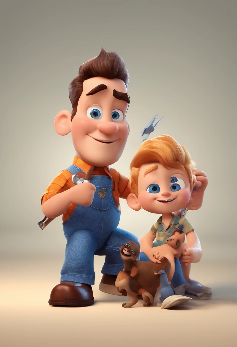 Estilo Pixar The Grown Man Is Holding A Naked Blue Eyed Boy And In His