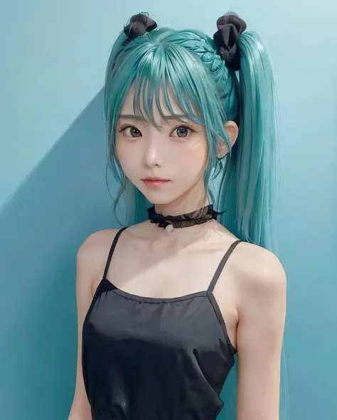 The Theme Is Hatsune Miku Crazy Turquoise Long Hair Twin Tails