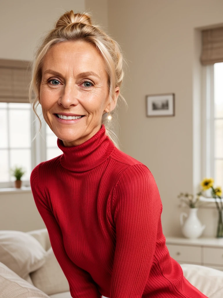 Photo Of A Skinny Very Old Wrinkly Faced Faced Mature Blonde Messy Long