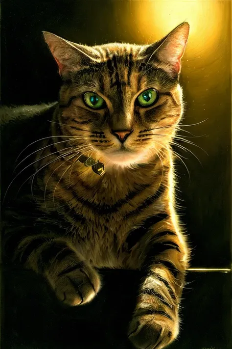 a portrait of nkoctst, oil painting, matte painting, black background, volumetric golden dappled dynamic lighting, highly detail...