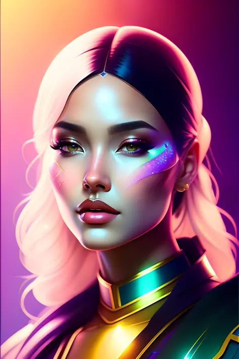 artificial-journey style beautiful female in milky way galaxy, portrait, water everywhere, rainbow, highly detailed, digital pai...