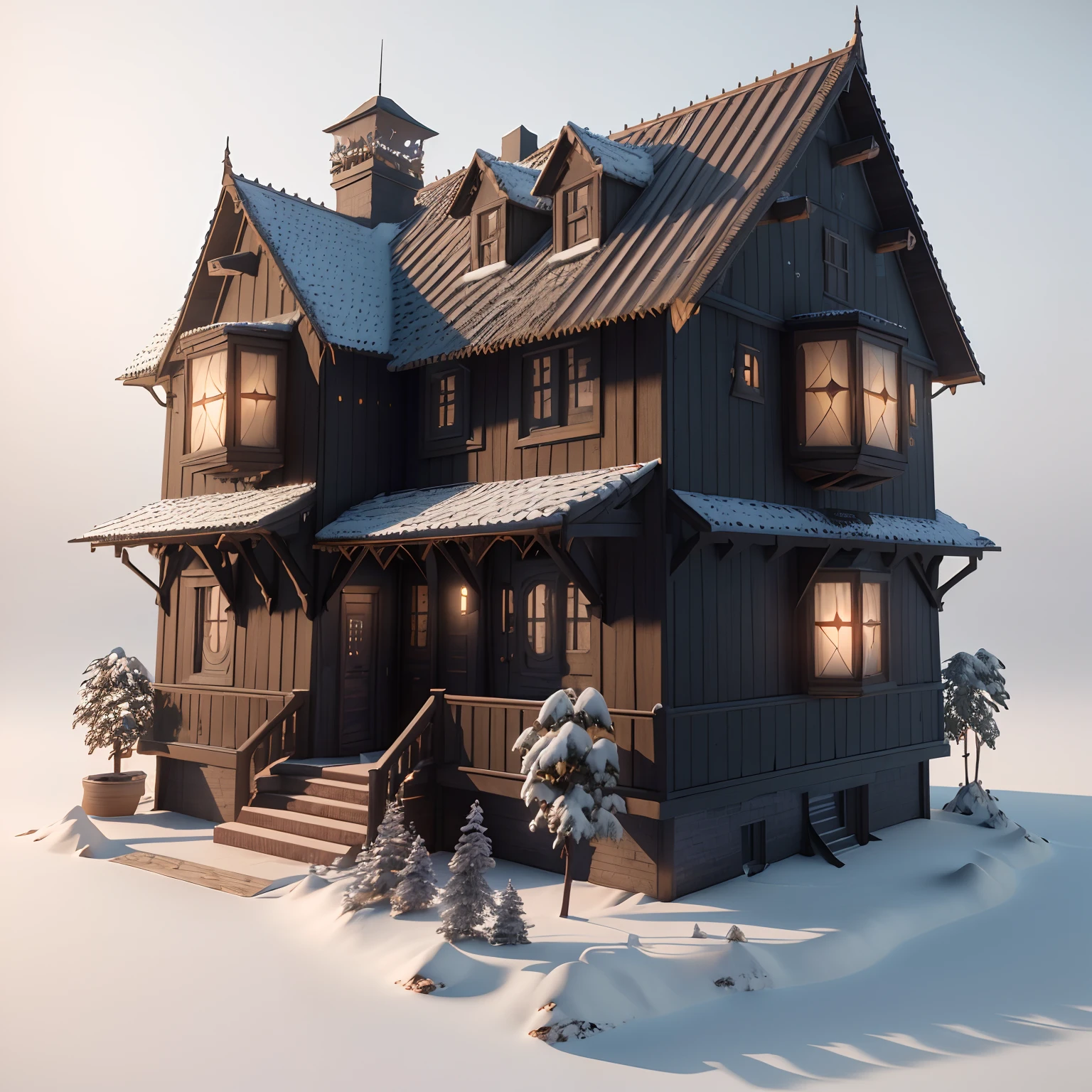 isometric perspective,white background,3D Render,realistic style,Magic Wizards house,Vray rendering,Art station, High quality, ultra-high definition details,concept design,monomer building,cinematic light, very high definition, high details, 8k, hyper realistic, high detail, Cinematic, 35mm lens, f/ 1. 8, global illumination,realistic lighting,Unreal Engine rendering,Substance 3D, Octane rendering,(hdr:1.3)