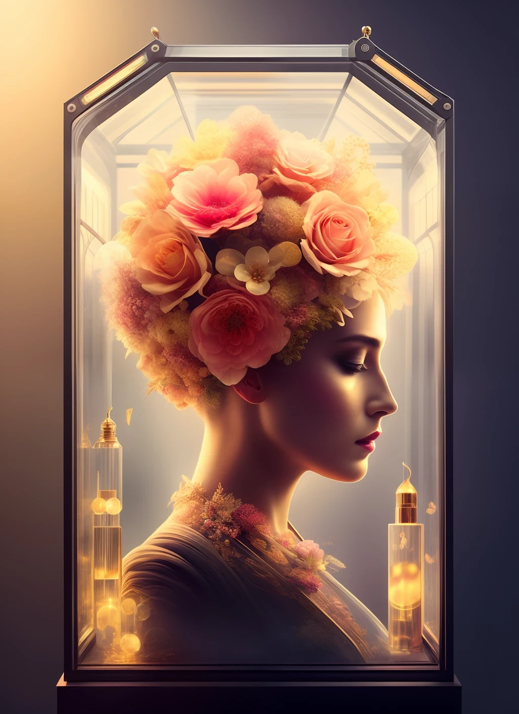 (knollingcase:1.2), 
(symmetry:1.1) (floral:1.05) woman as a beautiful goddess, pink and gold and opal color scheme, beautiful intricate filegrid facepaint, intricate, elegant, highly detailed, digital painting, artstation, concept art, smooth, sharp focus,
labelled, overlays, oled display, annotated, technical, knolling diagram, technical drawing, display case, dramatic lighting, glow, dof, reflections, refractions