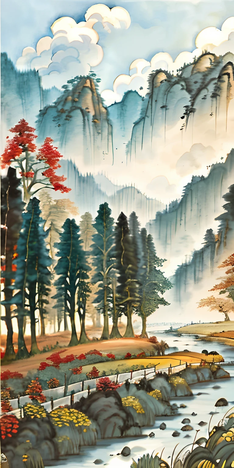 Meisterwerk, beste Qualität, gute Qualität, extrem detailliertes CG Unity 8k Wallpaper, ein wunderschönes Landschaftsölgemälde, preisgekrönte Fotografie, Bokeh, Tiefenschärfe.