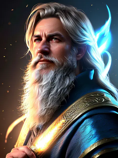 8k hyper realistic rendered dynamic lighting cinematic portrait handsome wizard mage warrior ready to fight