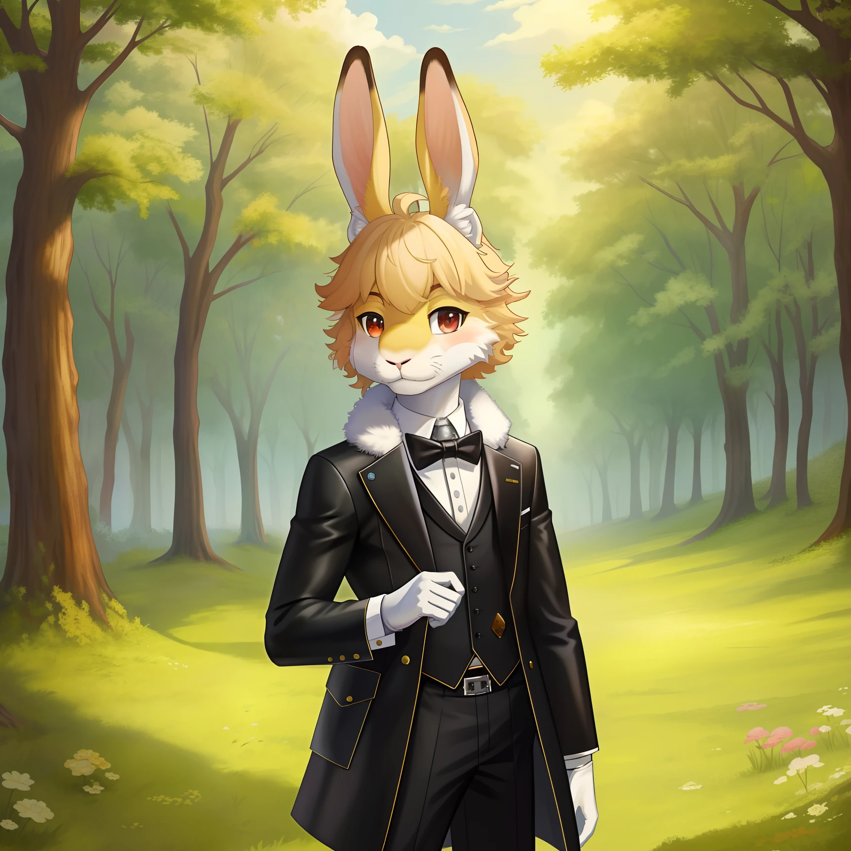 Masterpiece, best quality, rabbit, male, detailled_sponge_leather, uploaded_to_e621, antro, furry_male, Masterpiece, best_quality, solo, (Antro), kemono art style, sfw