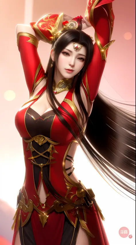 a close up of a woman in a red dress with long hair, beautiful alluring anime woman, a beautiful fantasy empress, inspired by Du Qiong, seductive tifa lockhart portrait, ((a beautiful fantasy empress)), seductive anime girl, beautiful anime woman, glamorou...