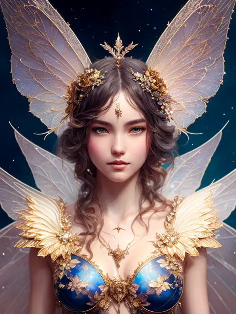 perfect and detailed fairy wings, full, anatomically correct, art by hendrik hondius an ultra hd detailed painting,digital art, 3d render, Jean-Baptiste Monge style, bright, beautiful , Glittering , cute and adorable, filigree, rim lighting,  extremely , m...