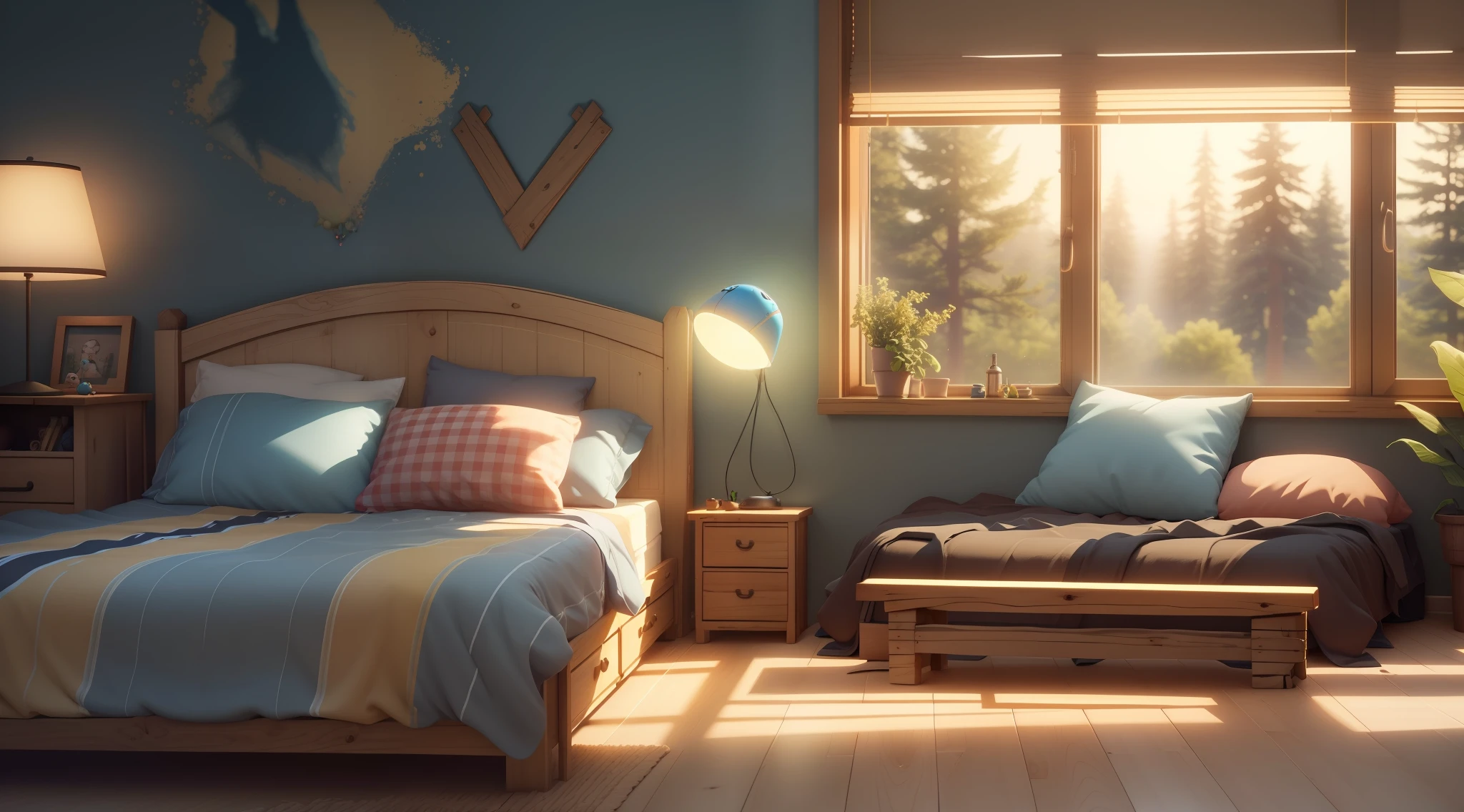 (Pixar style: 1.2), Cute, 3D artwork, bedroom, tavern - SeaArt AI