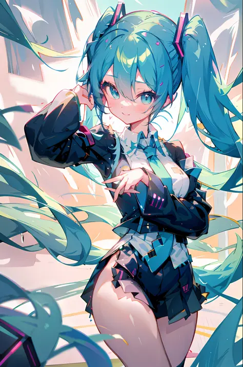 Korean girl, black hair, older sister, tying her hair into a ponytail and smiling to the narrator, high definition picture, masterpiece, (beautiful girl, cafe, seductive, virgin, sexy), (secretary), fierce smile, Miku, Hatsune Miku,