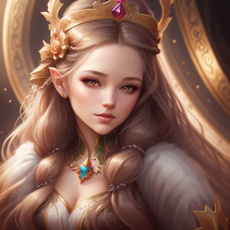 a close up of a woman with long hair and a crown on her head, beautiful fantasy art portrait, fantasy portrait art, fantasy art portrait, detailed matte fantasy portrait, gorgeous digital art, beautiful fantasy portrait, gorgeous digital painting, artgerm ...