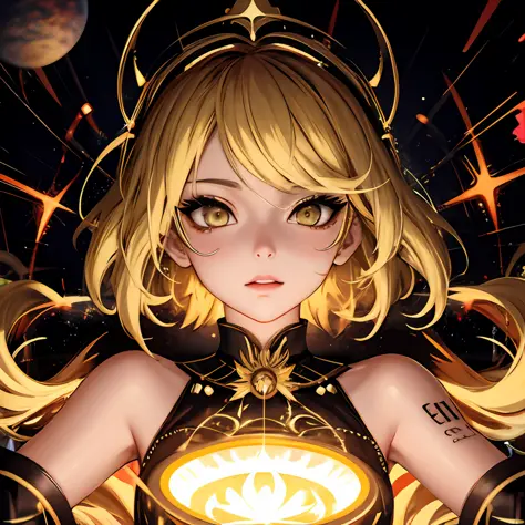 ((close)), 1 girl, ((dramatic pose)), ((Goddess of the multiverse)), looking at the viewer, ((Kagamine Rin)), ((pov)), white und...