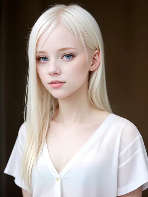 Albino, pretty girl, one girl