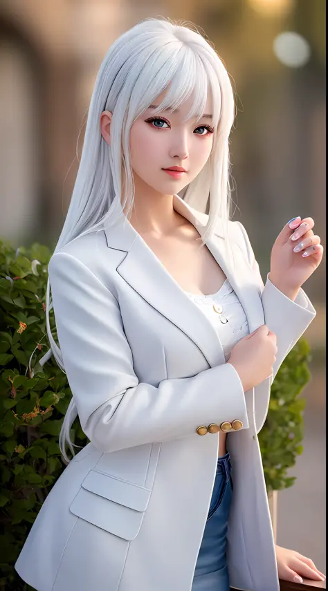 best quality, masterpiece, 1girl, beautiful face, (white hair), (photo realistic:1.3), rim lighting, (high detailed skin:1.2), 8...