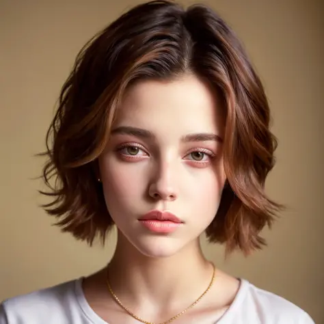 Androgynous Cute young girl short hair big lips face portrait (photorealistic, photo, masterpiece, realistic oil painting masterpiece , perfect face , big lips