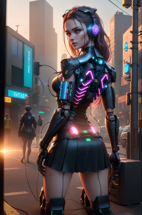 solo, masterpiece, best quality, perfect face, frontal shot of the body of one ((extremely delicate and beautiful)),(beautiful delicate face),cinematic light,((1 mechanical girl),(machine-made joints:1.4),((mechanical limbs),(blood vessels connected to tub...