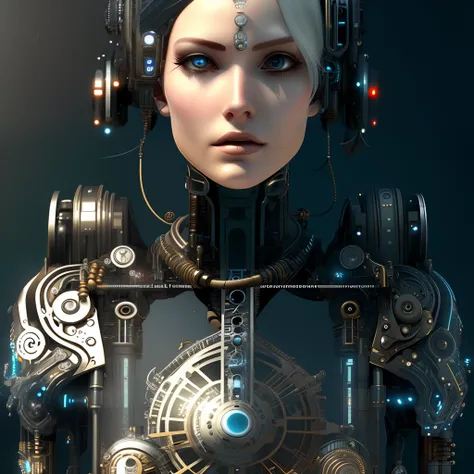 full body cyborg| full-length portrait| detailed face| symmetric ...