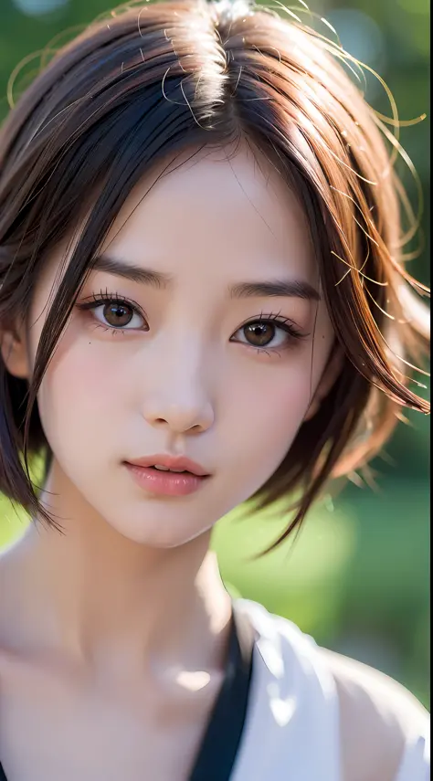 (yinchuan:1.5), close up, masterpiece, best quality, raw photo, photorealistic, face, incredibly absurdres, beautiful girl, cute, short hair, depth of field, highres, ultra-detailed, finely detail, extremely detailed, extremely detailed eyes and face, shar...