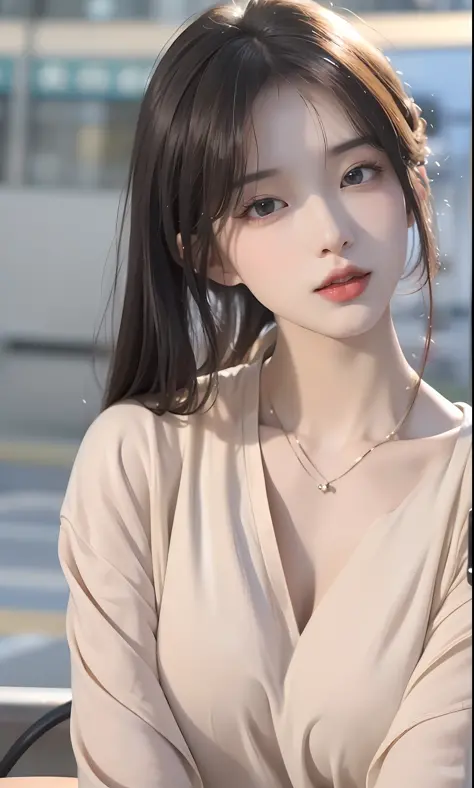 (8k, RAW photo, photorealistic:1.25) ,( lipgloss, eyelashes, gloss-face, glossy skin, best quality, ultra highres, depth of field, chromatic aberration, caustics, Broad lighting, natural shading, Kpop idol) looking at the audience With serenity and goddess...