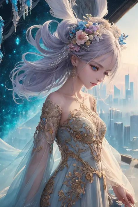 (((masterpiece))), (((best quality))), ((ultra-detailed)), (hyperrealistic), (highly detailed CG illustration), ((an extremely delicate and beautiful)),cinematic light, Create a stunning anime artwork that is currently trending on ArtStation, showcasing ex...
