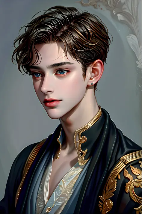 (high resolution, super detailed, masterpiece), 1boy, beautiful boy, handsome beauty, delicate facial features, eighteen years o...