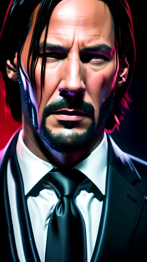 John wick , close up face looks cinematic lighting hyper realistic super details
