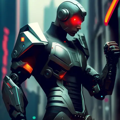 Cyborg Man, Cyberpunk, weapon arm