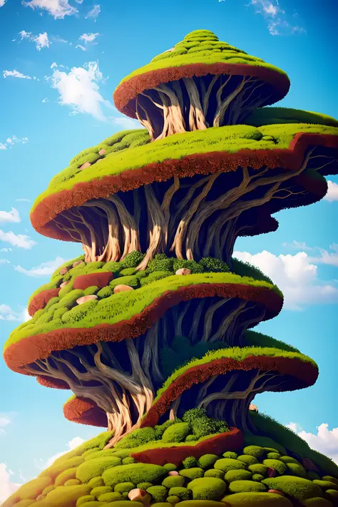 cloud-shaped anthill, high quality detail, fantasy