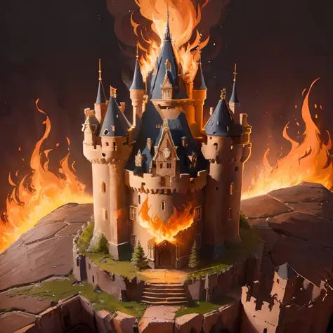 Detailed ant in the fire,castle