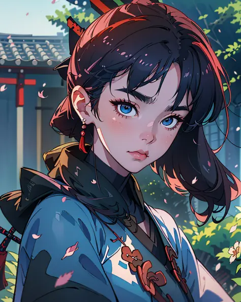 (SFW), gorgeous, (masterpiece:1.2), (best quality:1.2), perfect eyes, perfect face, perfect lighting, ((1man)), cyberpunk ronin, (samurai, ((ronin)), armored), solo, outdoor, forest, morning, cherry blossoms, (cherry leaves falling), windy, dynamic pose, wide-angle, artgerm and ruan jia, soft cinematic light, adobe lightroom, photo lab, hdr, intricate, highly detailed, (depth of field:  1.4), (natural skin texture, hyperrealism, soft, crisp light: 1.2), (dark shot: 1.22), (intricate), (artstation: 1.2), hyperdetailed, dramatic and complex details, (technicolor: 0.9 )