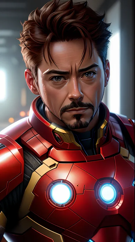 tony stark is iron man ,no helmet, photography,soft lighting, soft ...