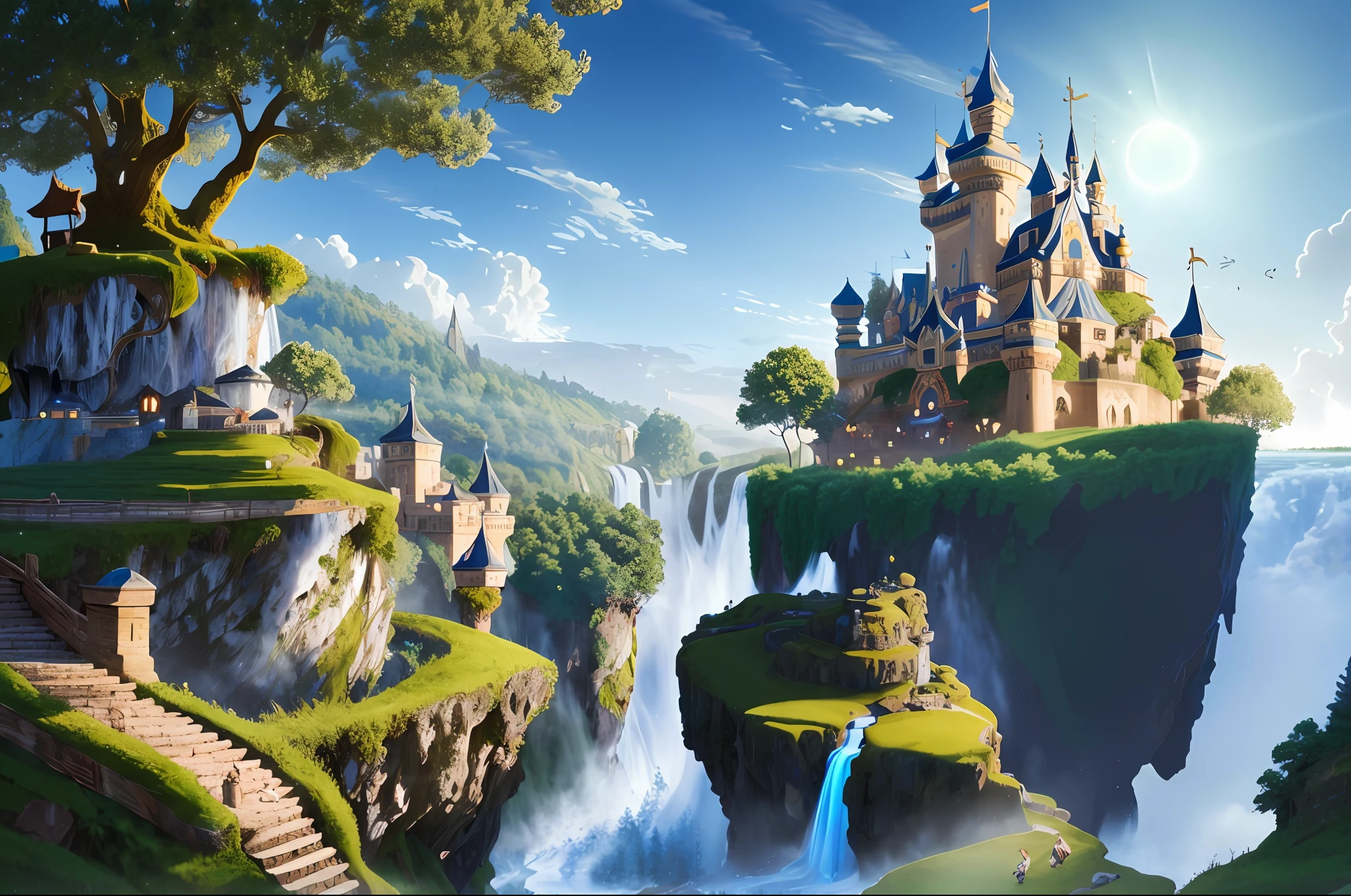 (fairy tale world), castles, floating island waterfalls, all kinds of ...