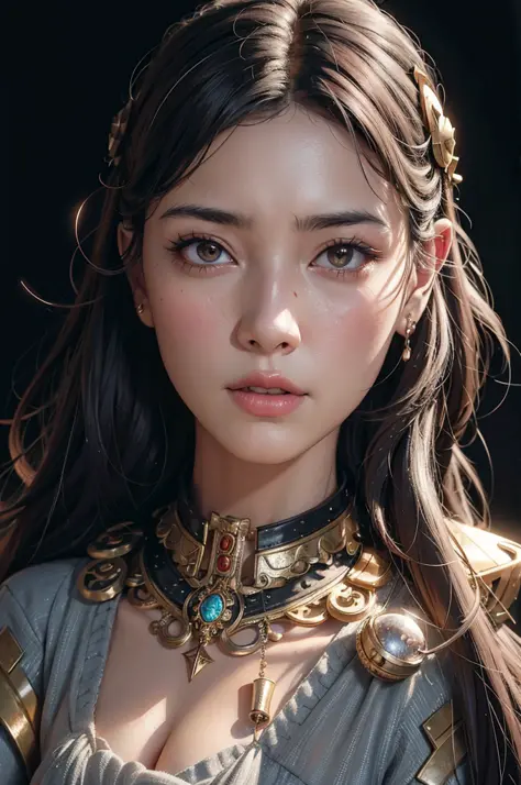 a close up of a woman with a necklace and a necklace, chengwei pan on artstation, 8k portrait render, artwork in the style of guweiz, fanart best artstation, hyperdetailed fantasy character, 8k high quality detailed art, 2. 5 d cgi anime fantasy artwork, t...