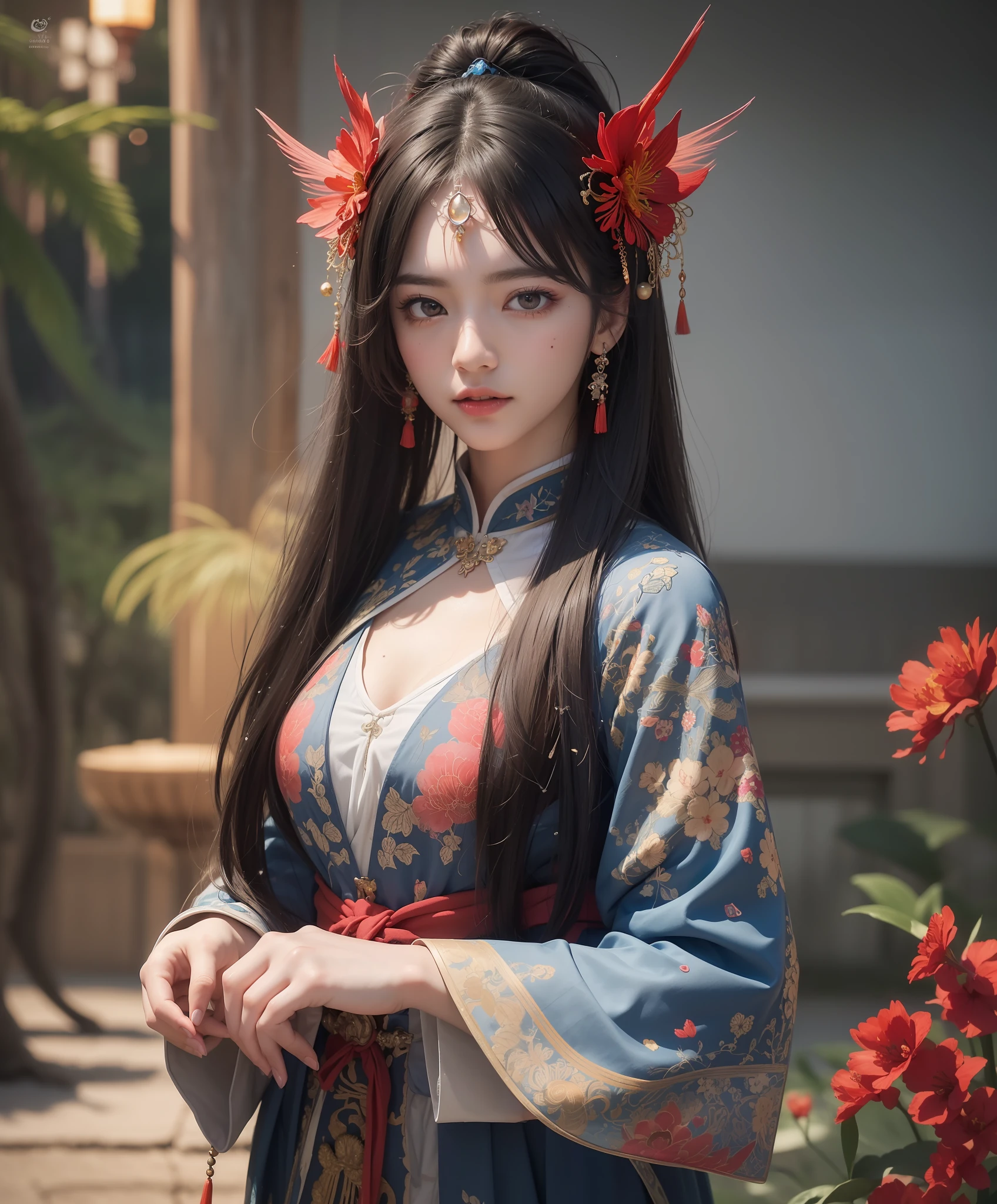 (8k, RAW photo:1.2),best quality, ultra high res,dramatic angle,(fluttered detailed color splashs), (illustration),(((1 girl))),(long hair),(rain:0.9),(hair ornament:1.4),there is an ancient palace beside the girl,chinese clothes,(focus on), color Ink wash painting,(color splashing),colorful splashing,(((colorful))),(sketch:0.8), Masterpiece,best quality, beautifully painted,highly detailed,(denoising:0.6),[splash ink],((ink refraction)), (beautiful detailed sky),moon,highly,detaild,(masterpiece, best quality, extremely detailed CG unity 8k wallpaper,masterpiece, best quality, ultra-detailed),(Lycoris radiata),