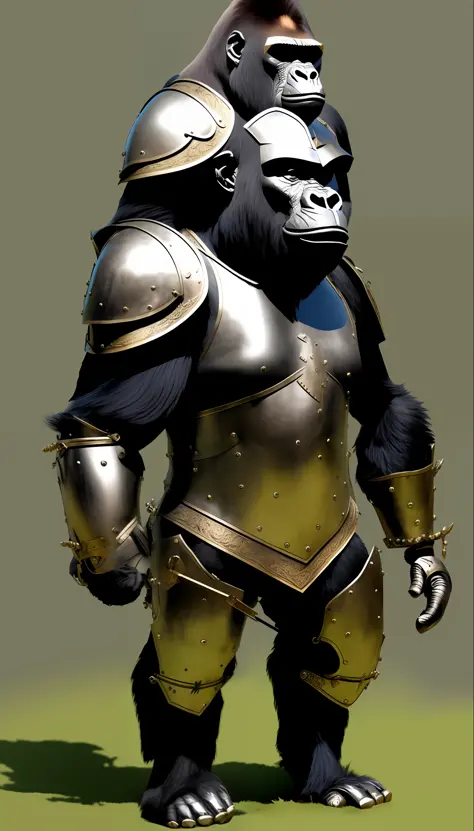 Gorilla in medieval-style armor