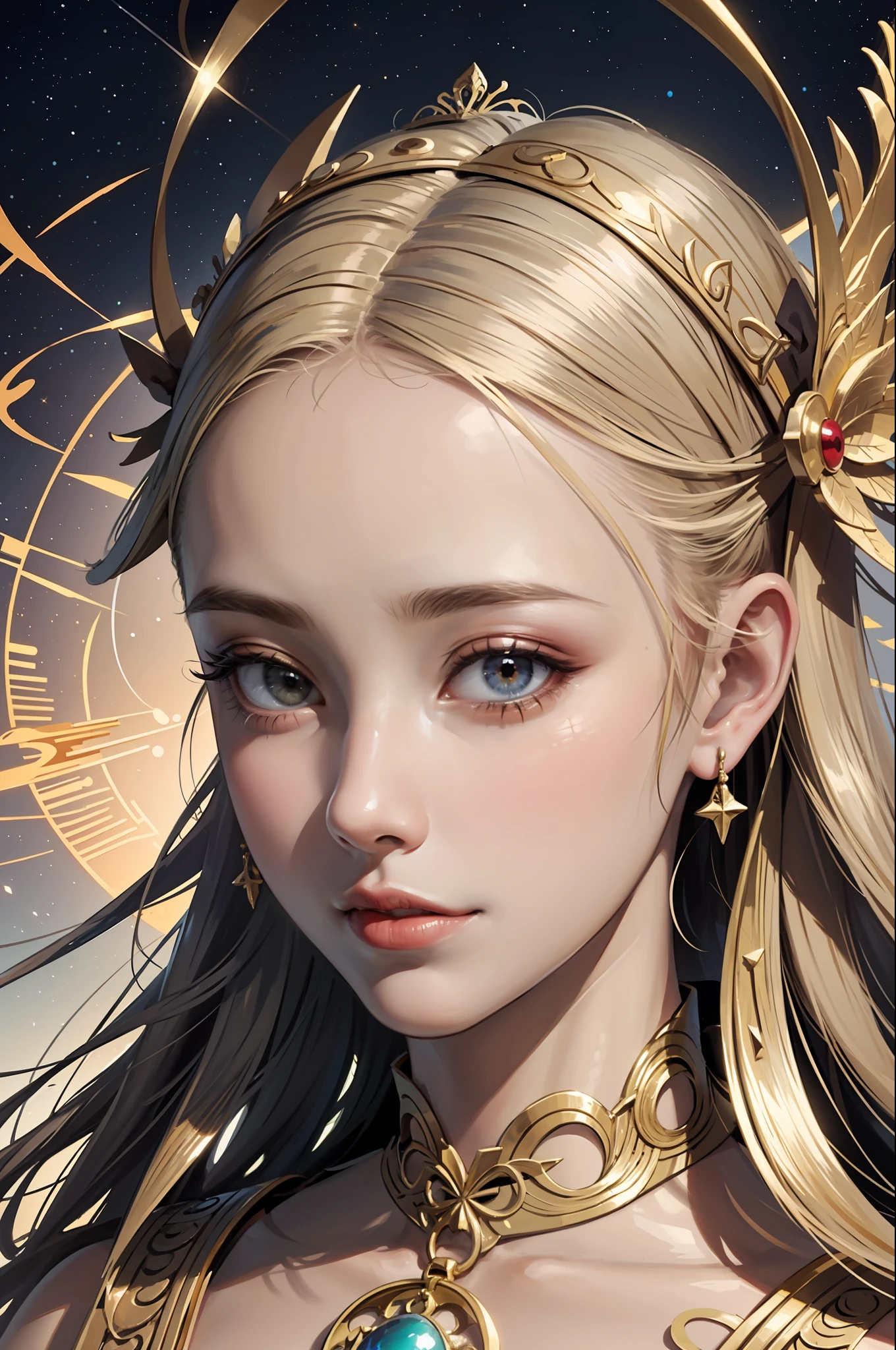 PerfectNwsjMajic,(masterpiece, top quality, best quality, official art, beautiful and aesthetic:1.2), (1girl), extreme detailed,colorful,highest detailed, official art, unity 8k wallpaper, ultra detailed, beautiful and aesthetic, beautiful, masterpiece, best quality, (zentangle, mandala, tangle, entangle) ,holy light,gold foil,gold leaf art,glitter drawing,