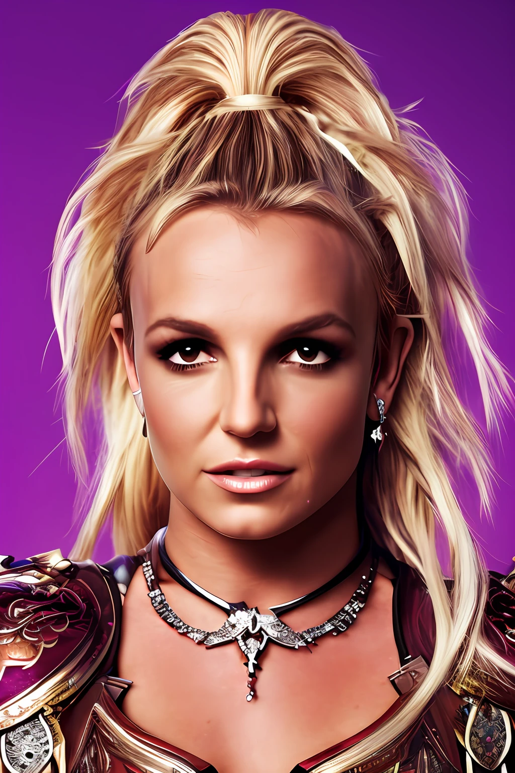 BRITNEY SPEARS photo, 4K texture, high quality, gorgeous hairstyle, warrior outfit, 8k picture, high image quality,