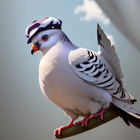 Pigeon with cap