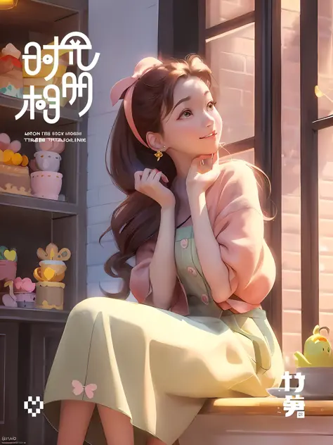 anime girl sitting on a window sill with a cup of tea, trending on cgstation, beautiful character painting, artgerm and atey ghailan, in style of disney animation, trending at cgstation, beautiful digital illustration, inspired by Chen Daofu, adorable digi...