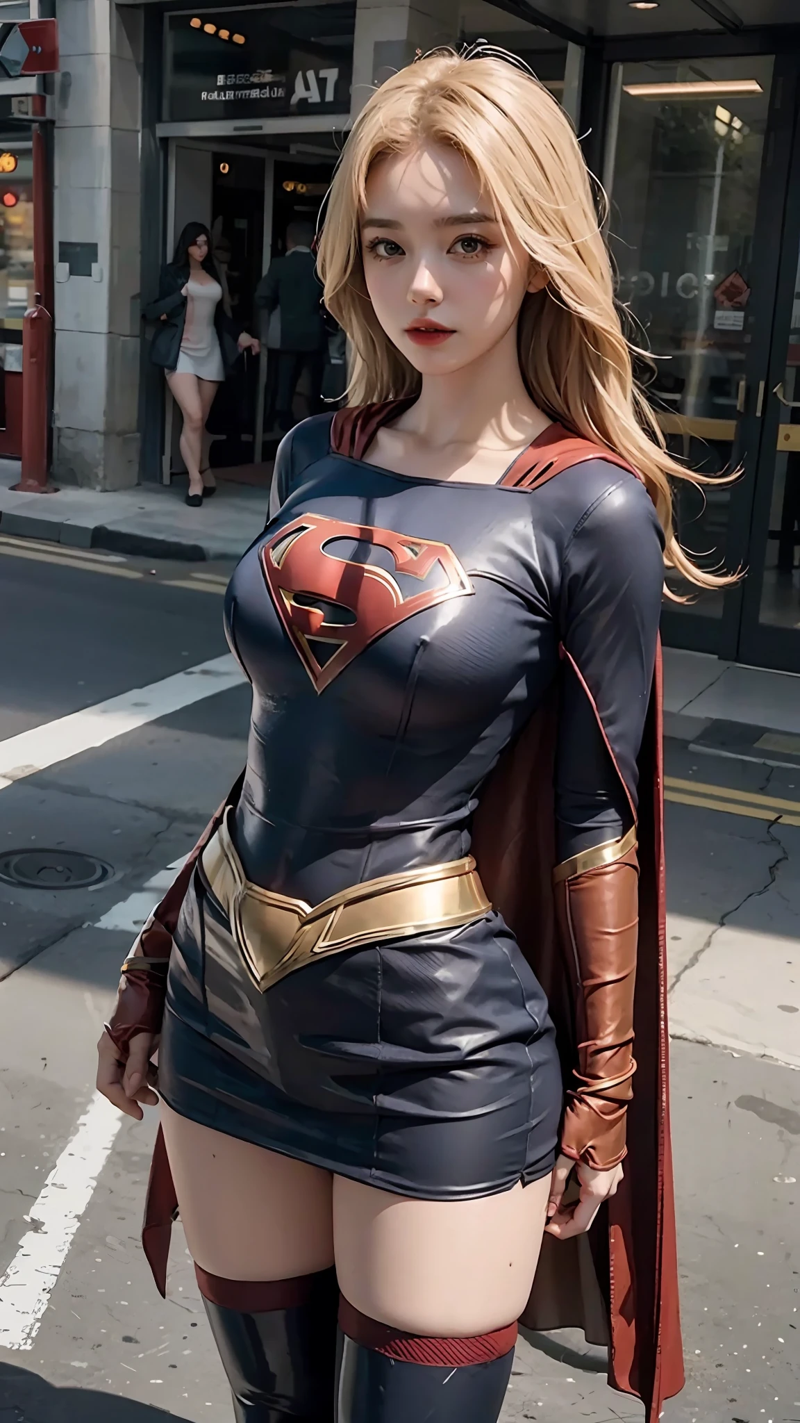 Corps de femme mis gros seins, Robe de costume de Supergirl