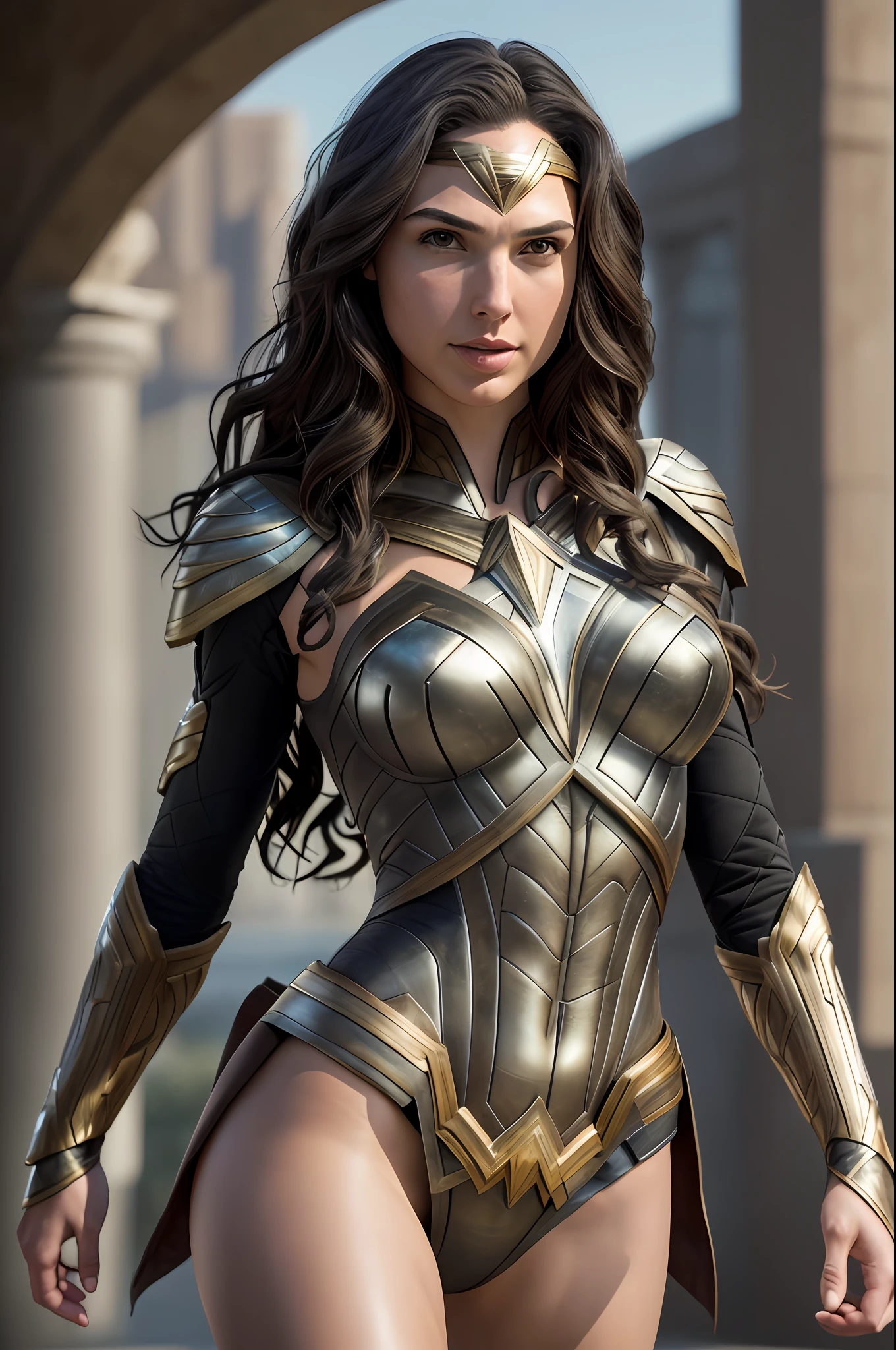 Gal Gadot as Amazon, full body, soft lighting, dynamic angle, realistic lighting, photo by Robert Adams, (natural skin texture, hyperrealism, soft light, sharp: 1.2), (intricate details: 1.12), hdr masterpiece, best quality, (highly detailed photo: 1.1), 8k, photorealistic, (SFW)