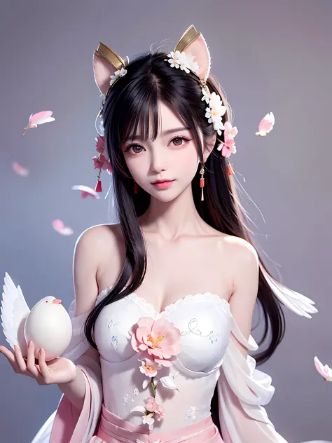 Beautiful and charming woman in fashion trend, gentle and lovely Chinese  beautiful woman, big breasts, delicate sexy collarbone, charming goose egg  face - SeaArt AI