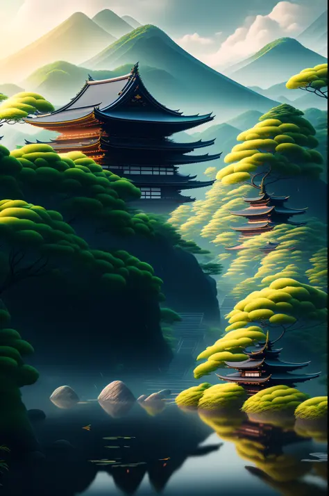 estilovintedois, (very detailed CG unity 8k wallpaper), (masterpiece), (best quality), (realistic), ((best quality)), ((ultra-detailed)), rural Japan, Japan, summer, rain, sharp, rule of thirds